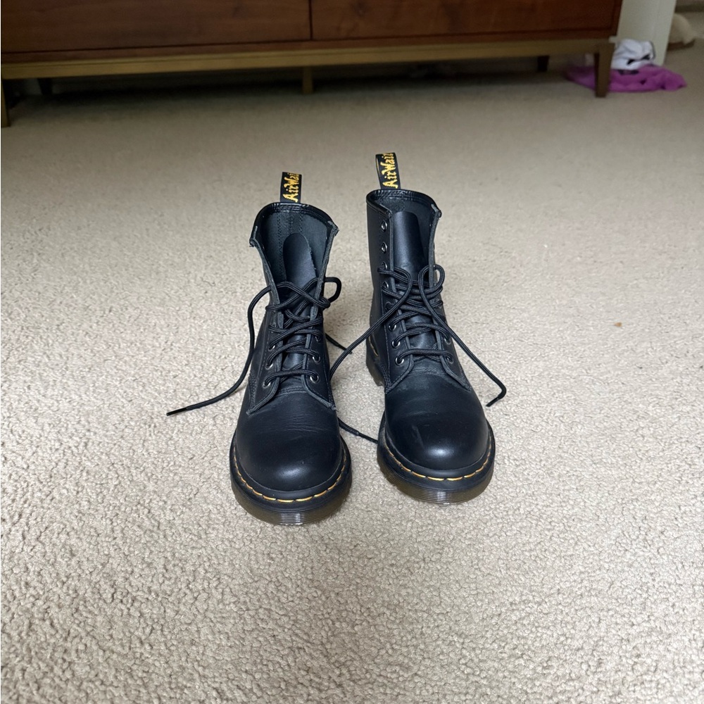 Dr. Martens Black Boots with Yellow Accents